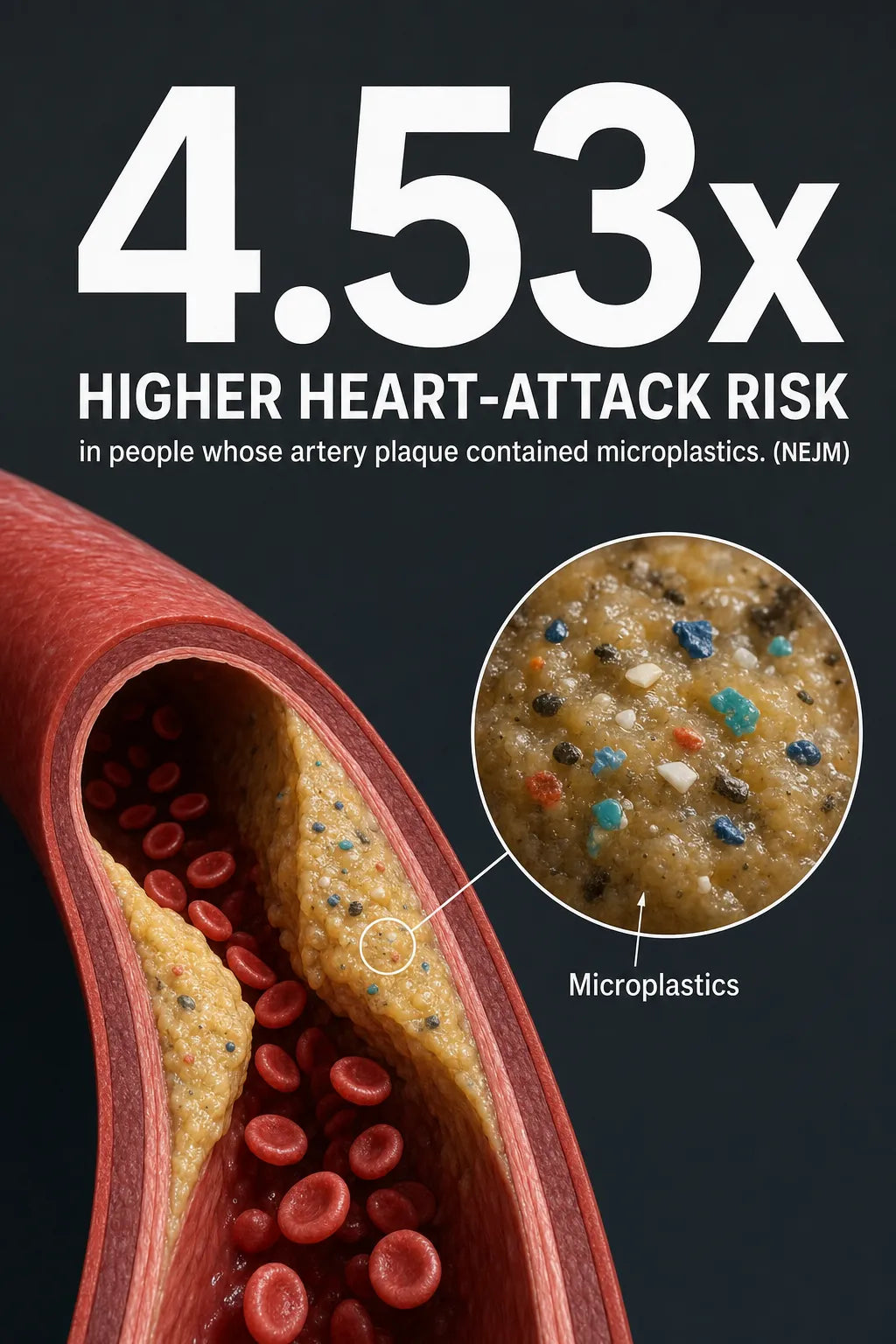 Editorial cross-section of an artery with a particle traveling toward it