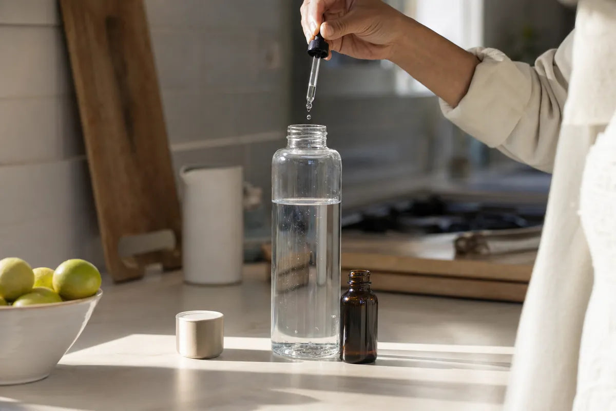 The daily ritual of adding the drops to a morning glass of water