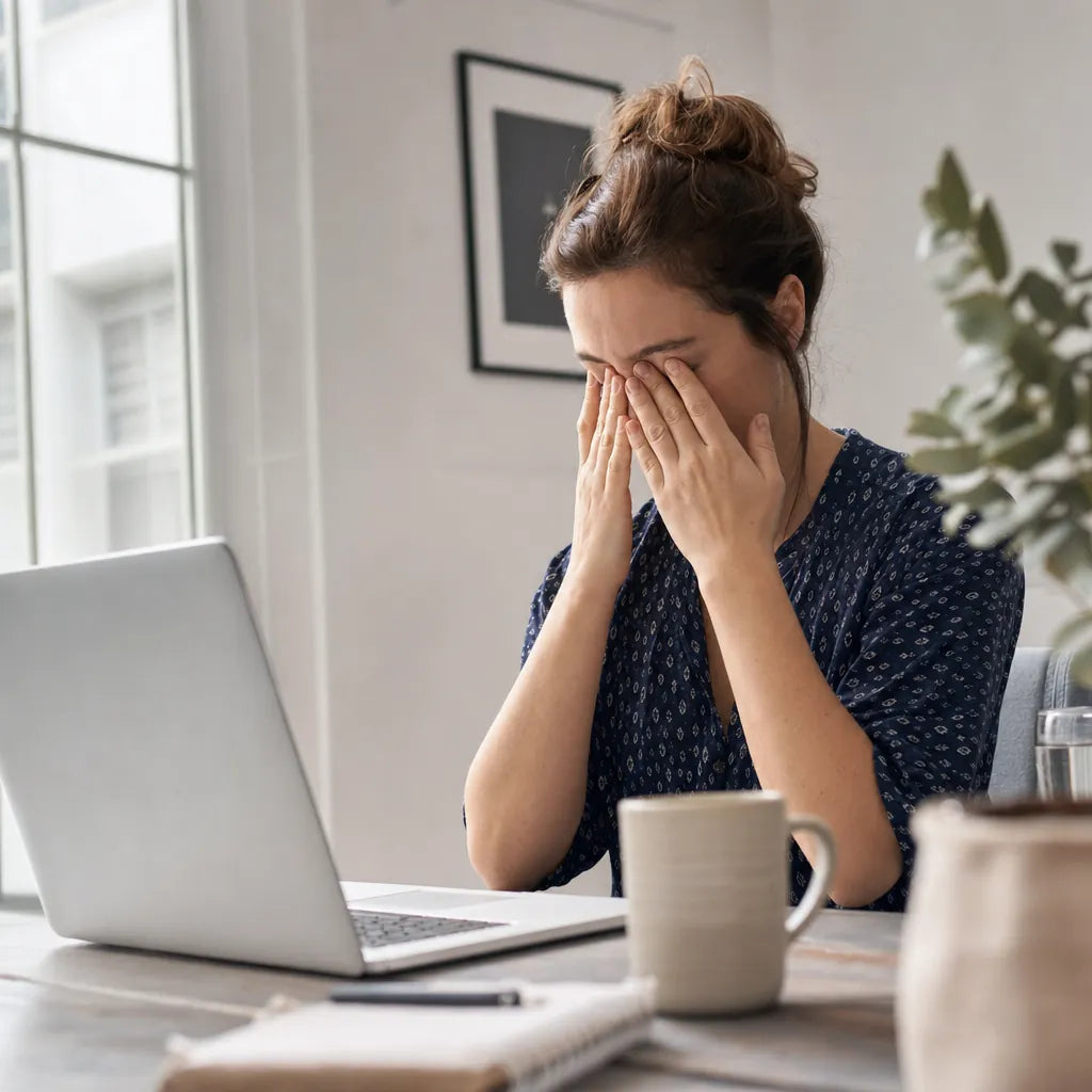 A person hitting a mid-afternoon energy slump at a desk