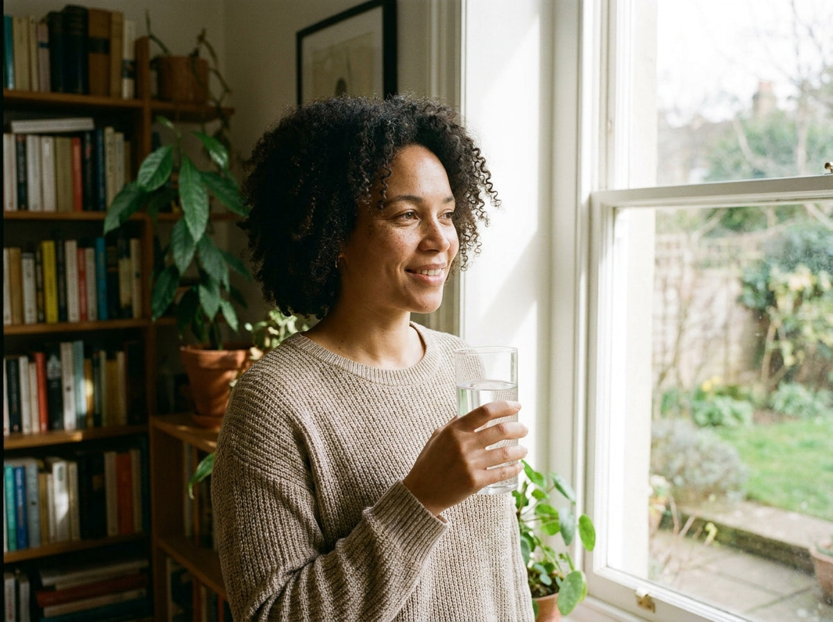 A clnwater customer enjoying clean water at home