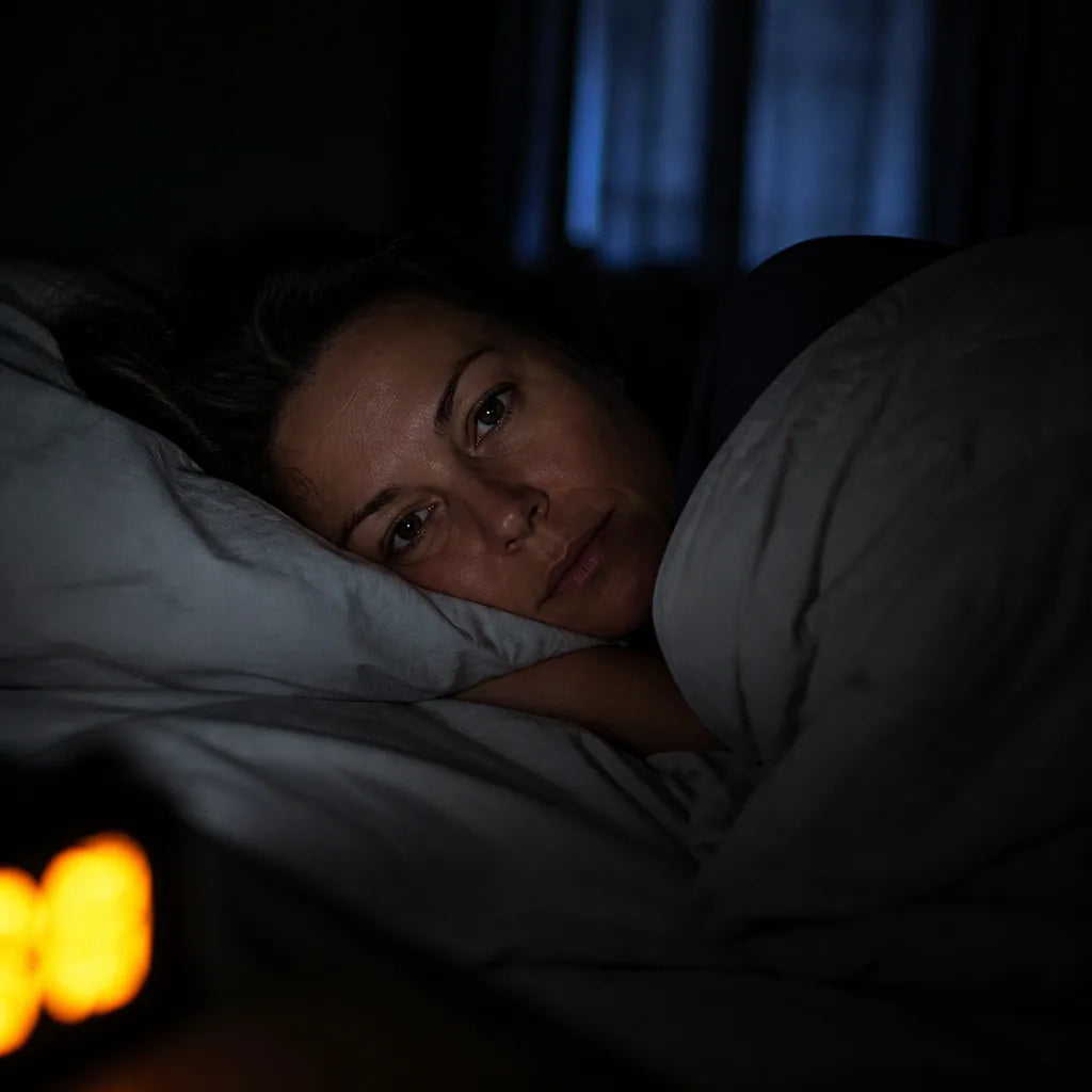 Dana lying awake in the same bed at twenty to three in the morning