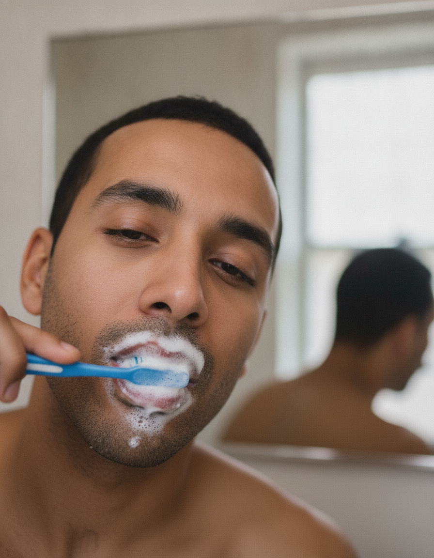 Brushing with real foam